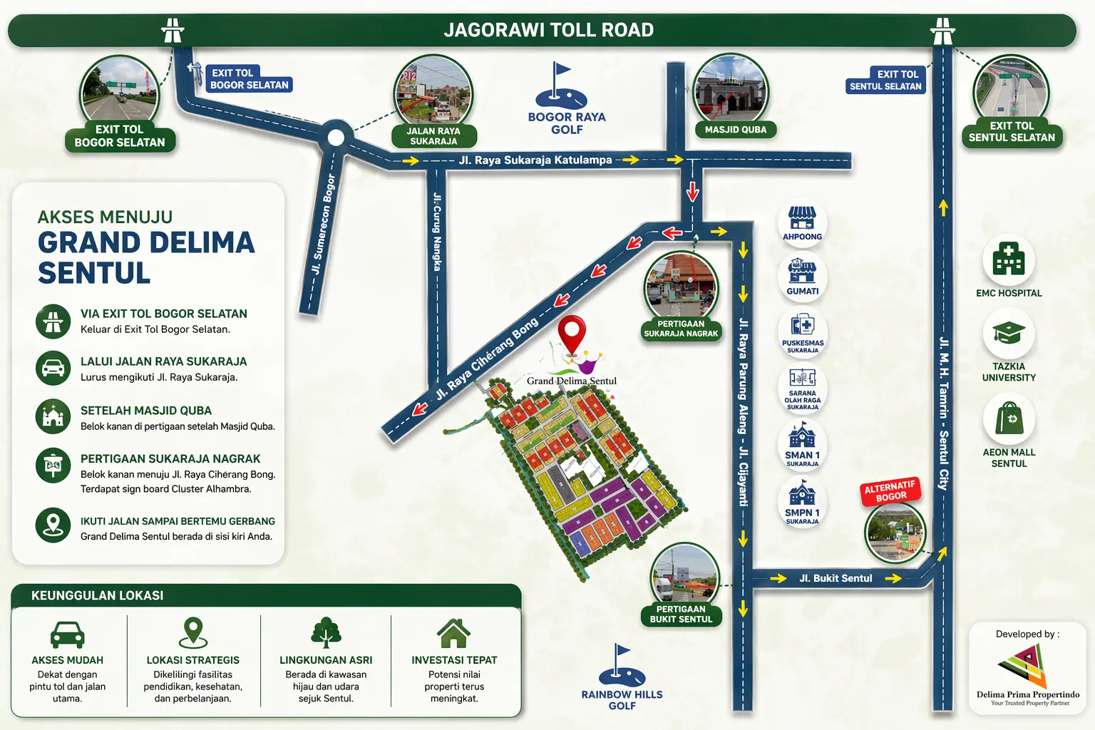 Denah menuju grand delima sentul tahap 3